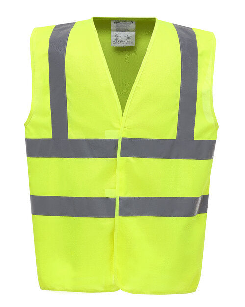 HI-VIS WAISTCOAT TWO BAND AND BRACES -  YK001